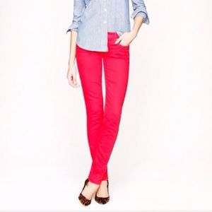 J.Crew toothpick ankle jeans | red